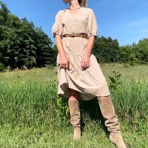 Boho Midi Dress with Sleeves